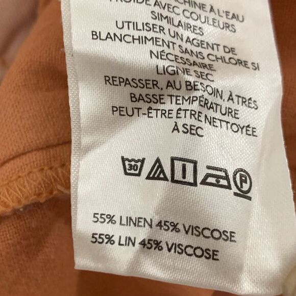 Pilcro Anthropologie Shorts 0 Bermuda Linen Orange Cargo Boho Beach Colorful - Picture 8 of 8